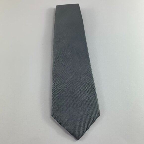 Roos Atkins / Pride of London Gray Solid Squares Men's Tie 4" x 55" Vintage NWT - Picture 1 of 4